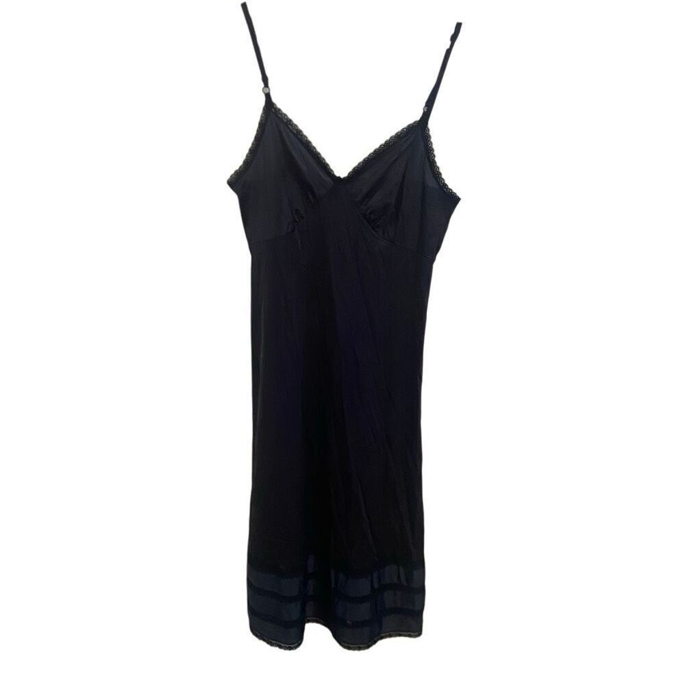 Sears vintage slip dress black size vintage 34 = 34” bust lace sleeveless size s